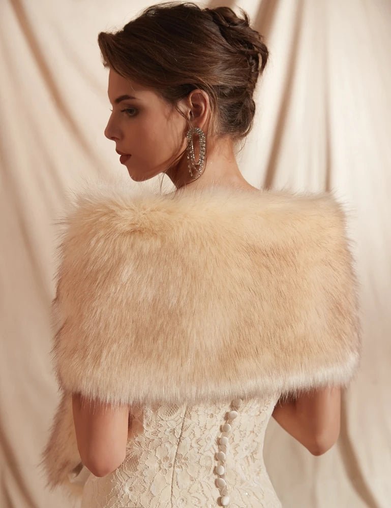 Champagne Wedding Fur Cape - I'm Getting Married
