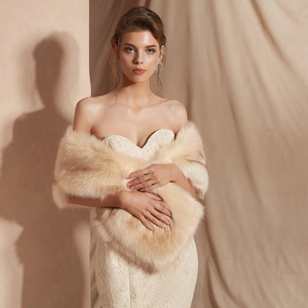 Champagne Wedding Fur Cape - I'm Getting Married