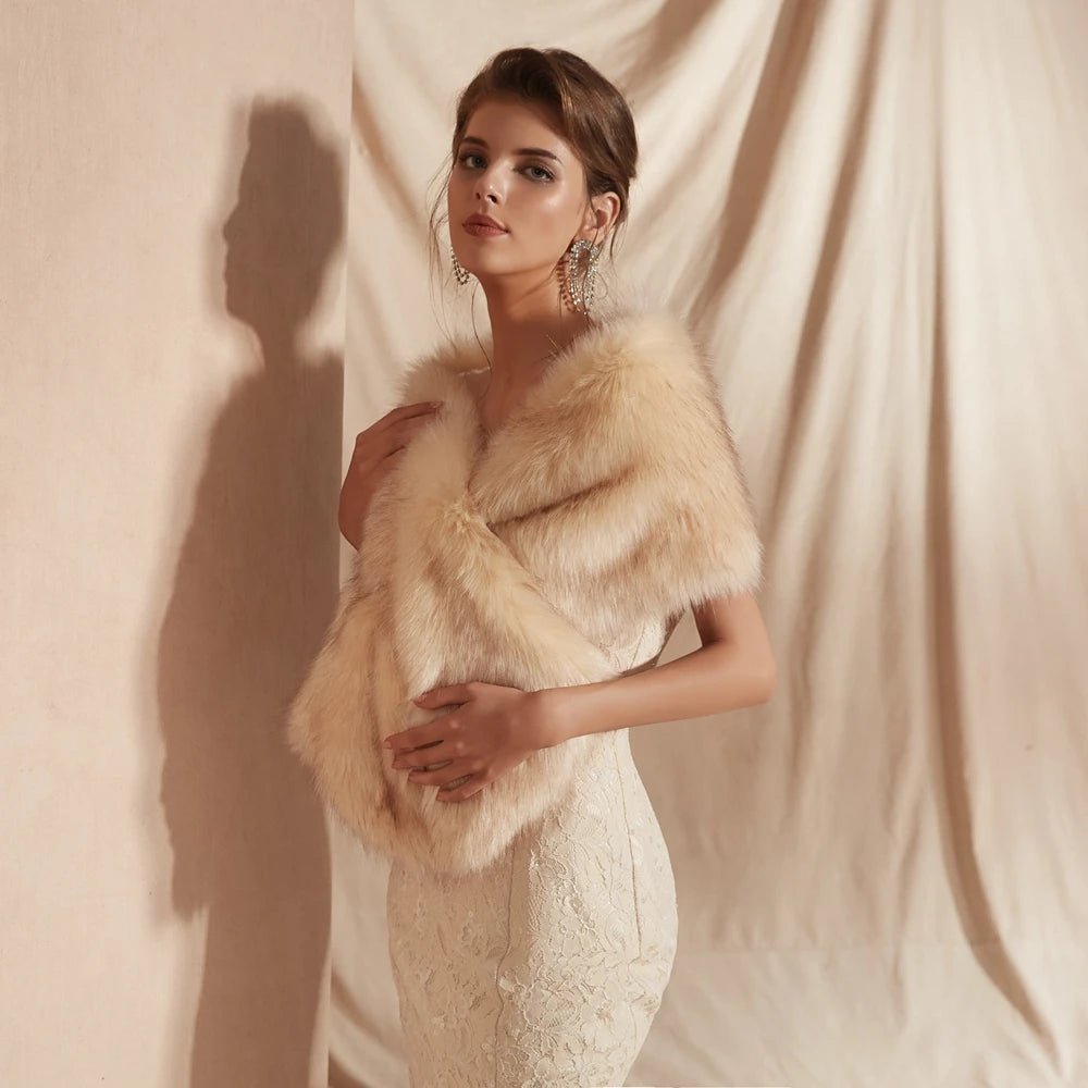 Champagne Wedding Fur Cape - I'm Getting Married