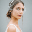 Charming Black & White Bridal Birdcage Veil Headband - I'm Getting Married