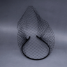 Charming Black & White Bridal Birdcage Veil Headband - I'm Getting Married
