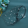 Charming Black & White Bridal Birdcage Veil Headband - I'm Getting Married