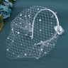 Charming Black & White Bridal Birdcage Veil Headband - I'm Getting Married