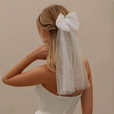 Elegant Mesh Bow Hair Clip for Bride I'm Getting Married.