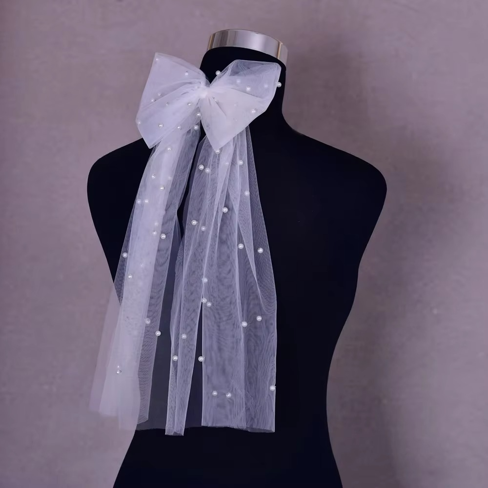 Elegant Mesh Bow Hair Clip for Bride I'm Getting Married.