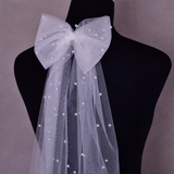 Elegant Mesh Bow Hair Clip for Bride I'm Getting Married.
