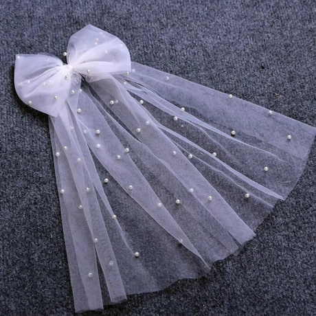 Elegant Mesh Bow Hair Clip for Bride I'm Getting Married.