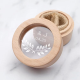 Personalised Wooden Wedding Ring Box with Floral Accent I'm Getting Married.