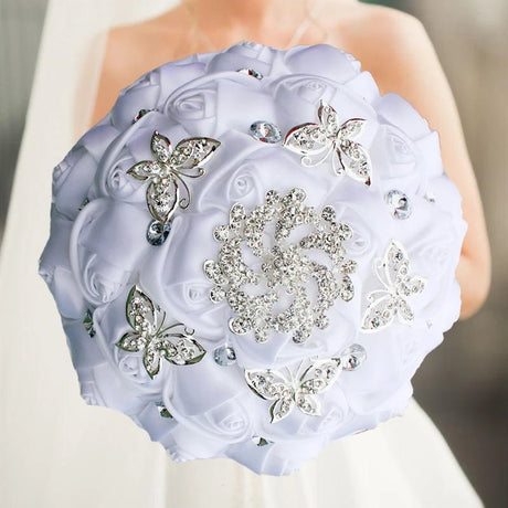 Elegant Cream Artificial Bridal Wedding Bouquet - I'm Getting Married
