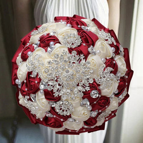 Elegant Cream Artificial Bridal Wedding Bouquet I'm Getting Married.