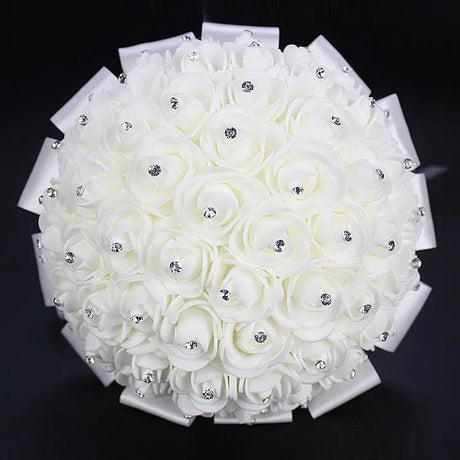 Elegant Cream Artificial Bridal Wedding Bouquet - I'm Getting Married