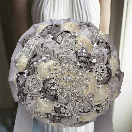 Elegant Cream Artificial Bridal Wedding Bouquet I'm Getting Married.