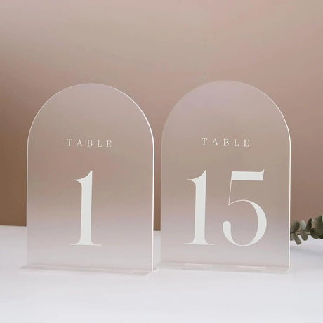 Frosted Arch Wedding Table Numbers Set 1 - 20 - I'm Getting Married