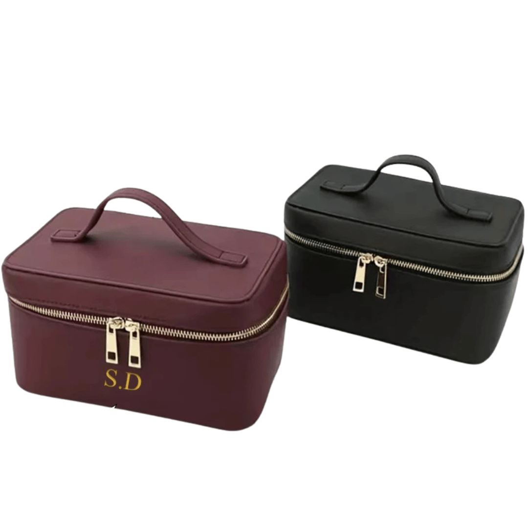 Ladies Personalised Saffiano Leather Travel Toiletry Bag - I'm Getting Married