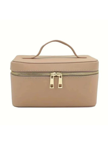 Ladies Personalised Saffiano Split Leather Travel Toiletry Case Bag - On Trend - I'm Getting Married