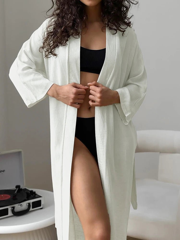 Long Sleeve Cotton Wedding White Robes - Perfect for Your Wedding Day! - I'm Getting Married
