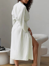 Long Sleeve Cotton Wedding White Robes - Perfect for Your Wedding Day! - I'm Getting Married