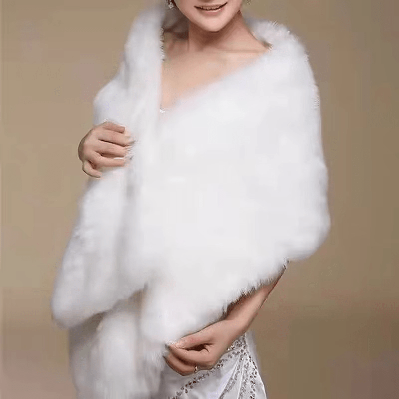 Luxury Faux Fur Bridal Wedding Shawl - I'm Getting Married