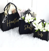 Personalised Black Jute Bridesmaid Tote Bag - I'm Getting Married