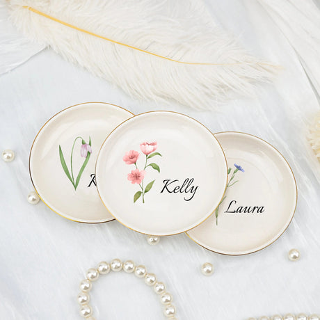 Personalised Flower Ring Dish - I'm Getting Married