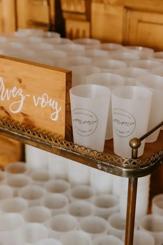 Personalised Frosted Shatterproof Wedding Party Cups 10Qty - I'm Getting Married