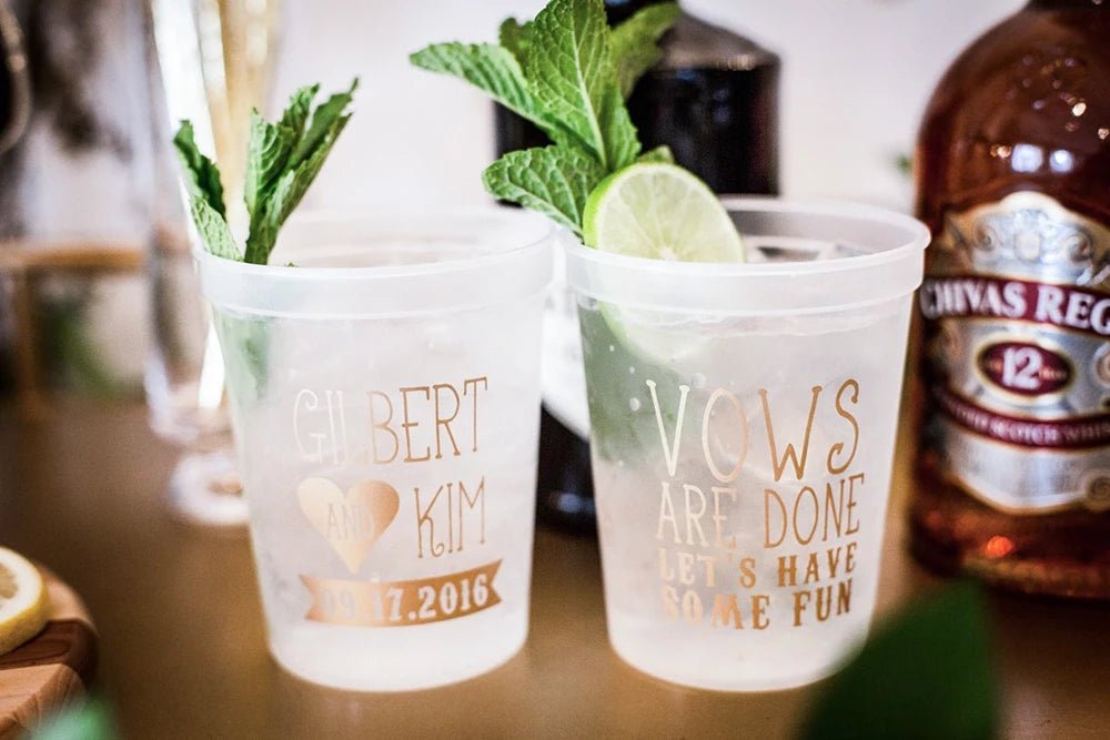 Personalised Frosted Shatterproof Wedding Party Cups 10Qty - I'm Getting Married