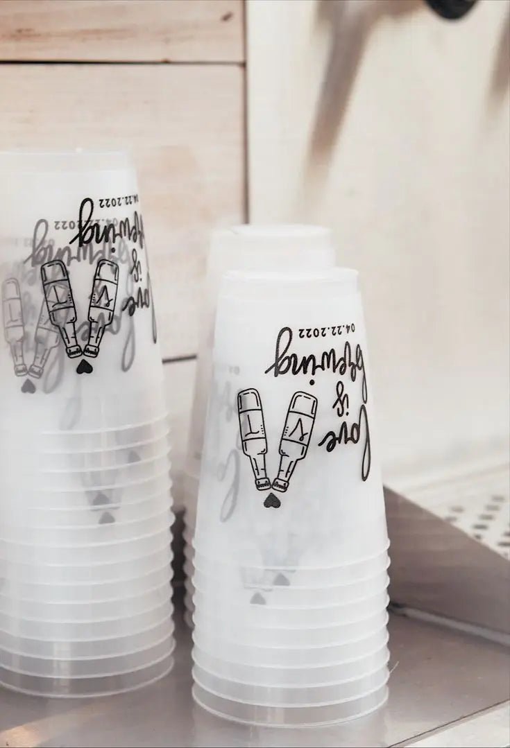 Personalised Frosted Shatterproof Wedding Party Cups 10Qty - I'm Getting Married