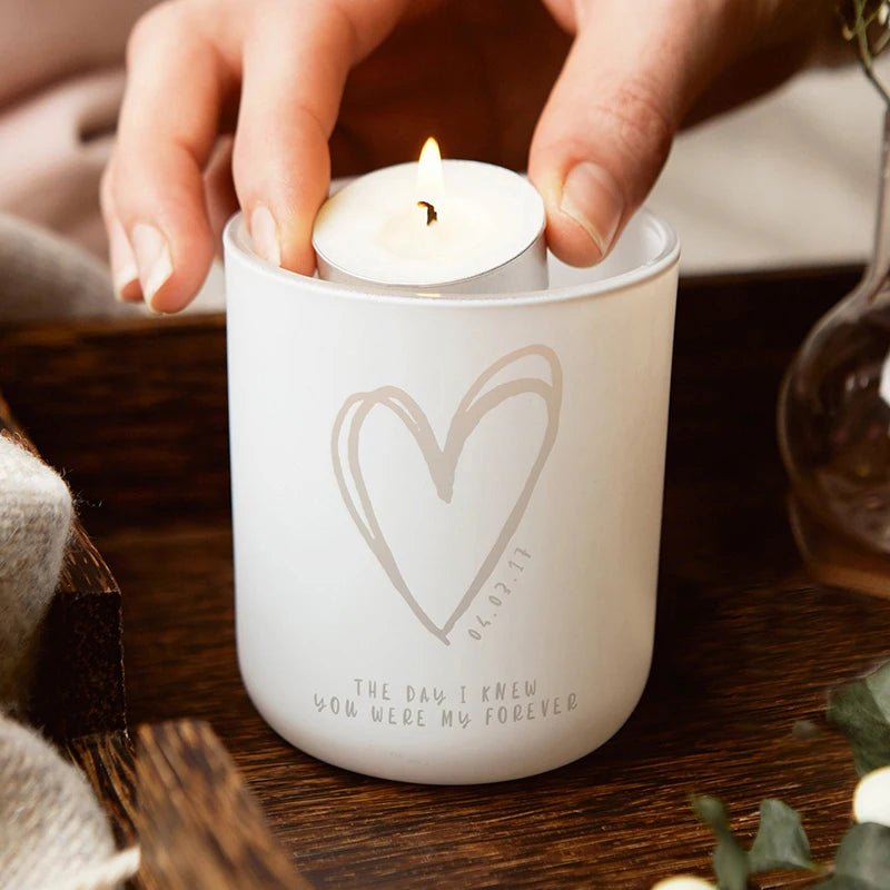 Personalised Glass Candle Tealight Holder - I'm Getting Married