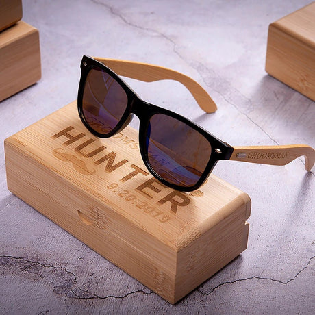 Personalised Groomsmen Wooden Sunglasses - I'm Getting Married