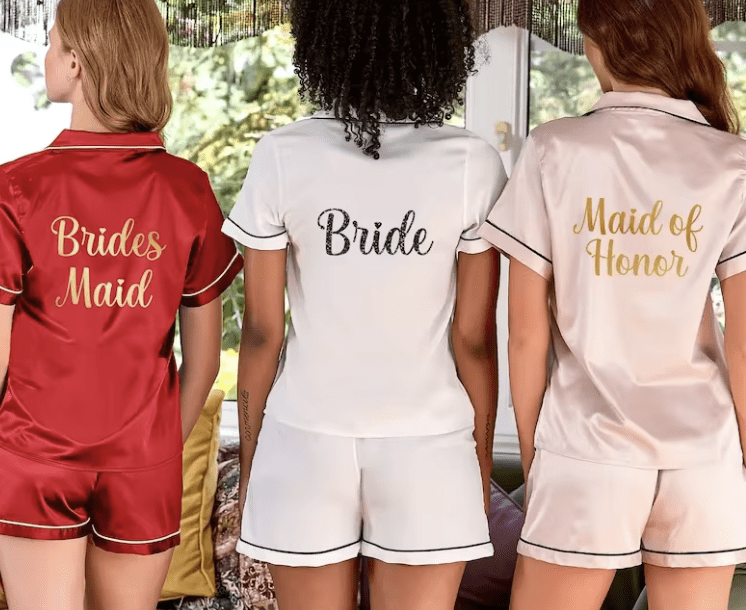 Personalised Monogram Satin Bride, Bridesmaids Pajama Set - I'm Getting Married