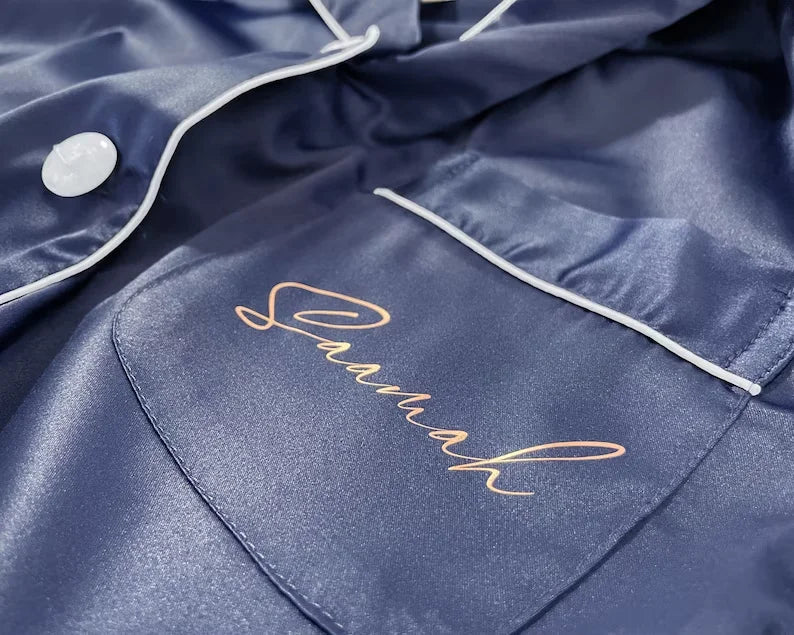 Personalised Monogram Satin Bride, Bridesmaids Pajama Set - I'm Getting Married
