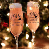 Personalised Mrs and Mr Champagne Glass Flute Set - I'm Getting Married