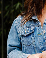 Personalised Pearl Denim Jacket - I'm Getting Married