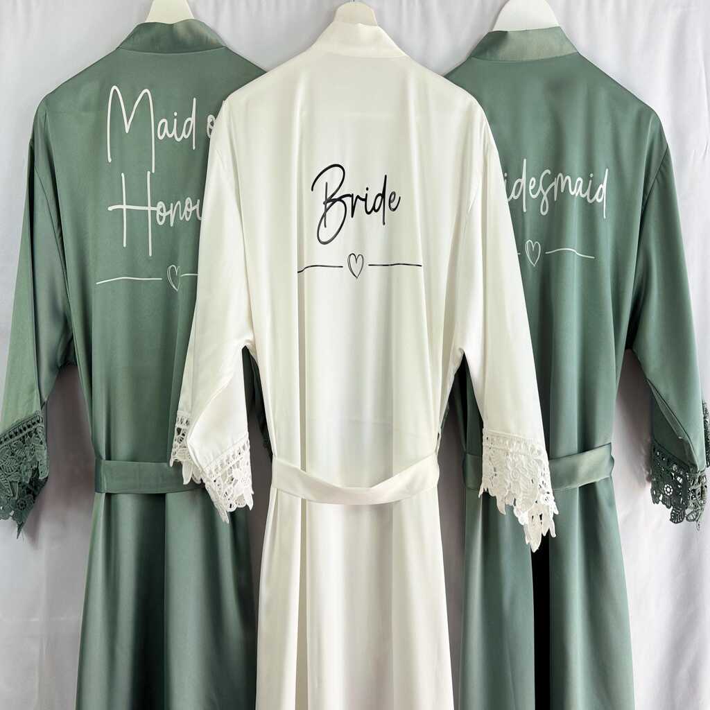 Personalised Satin Luxe Wedding Day Bridal Robe - I'm Getting Married
