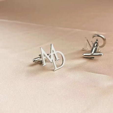 Personalised Stainless Steel Groom Initials Cufflinks - I'm Getting Married