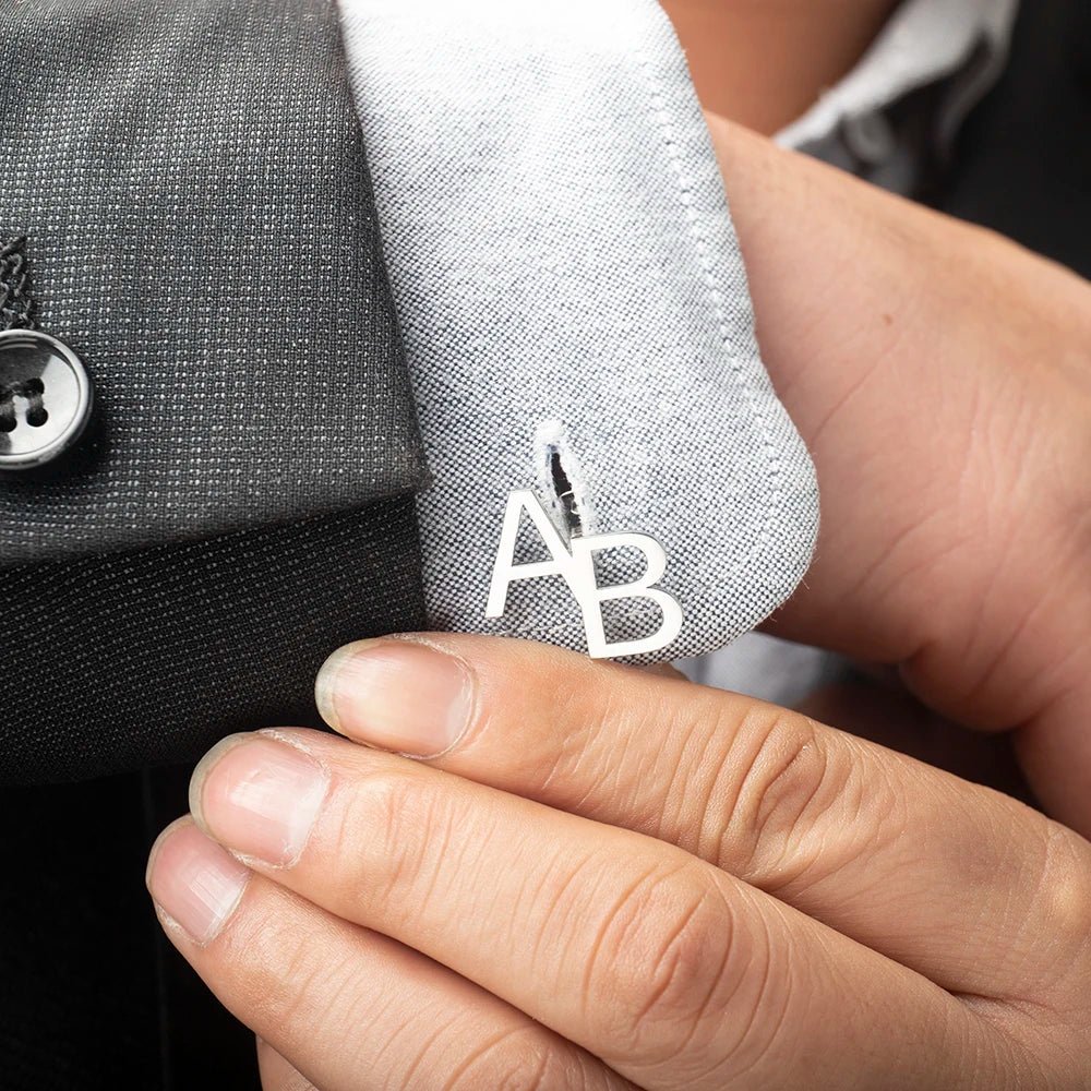 Personalised Stainless Steel Groom Initials Cufflinks - I'm Getting Married