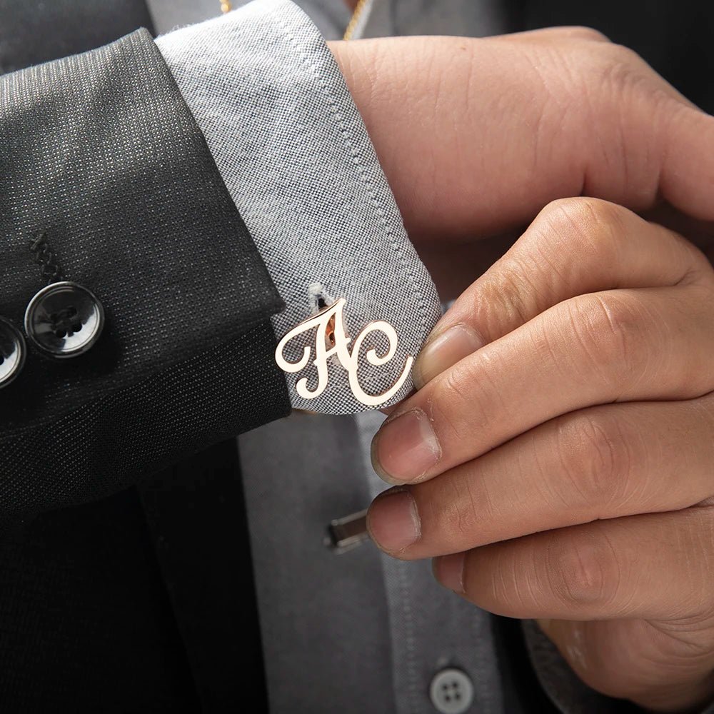 Personalised Stainless Steel Groom Initials Cufflinks - I'm Getting Married