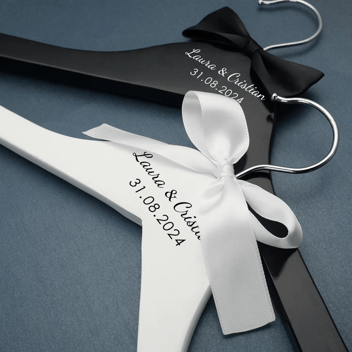 Personalised Wedding Dress Hanger - Engraved Names & Date - I'm Getting Married