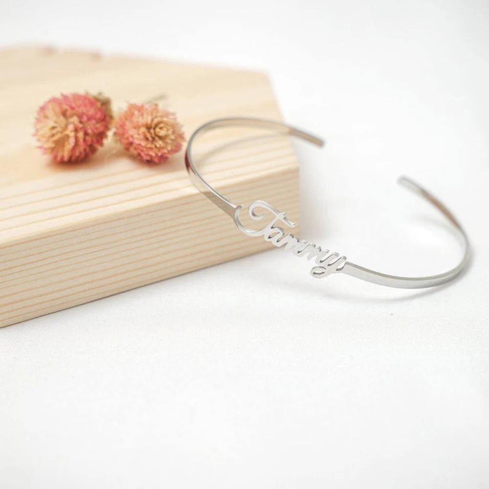 Personalised Women’s Open Name Bangle - I'm Getting Married
