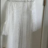 White Boudoir Pearl Robe Long Silk Robe for Wedding Day - I'm Getting Married
