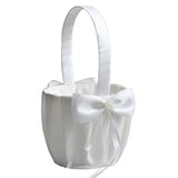 White Flower Girls Basket - Elegant Wedding Decor - I'm Getting Married
