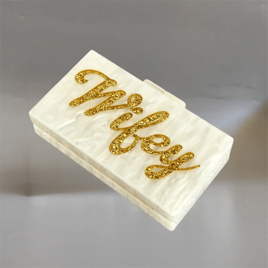Wifey Vintage Acrylic Clutch – A Bridal Statement Piece - I'm Getting Married