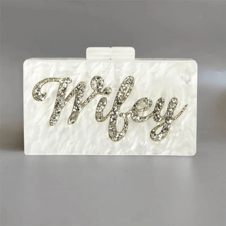 Wifey Vintage Acrylic Clutch – A Bridal Statement Piece - I'm Getting Married