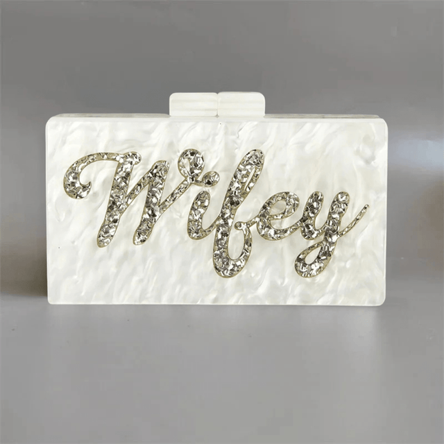 Wifey Vintage Acrylic Clutch – A Bridal Statement Piece - I'm Getting Married