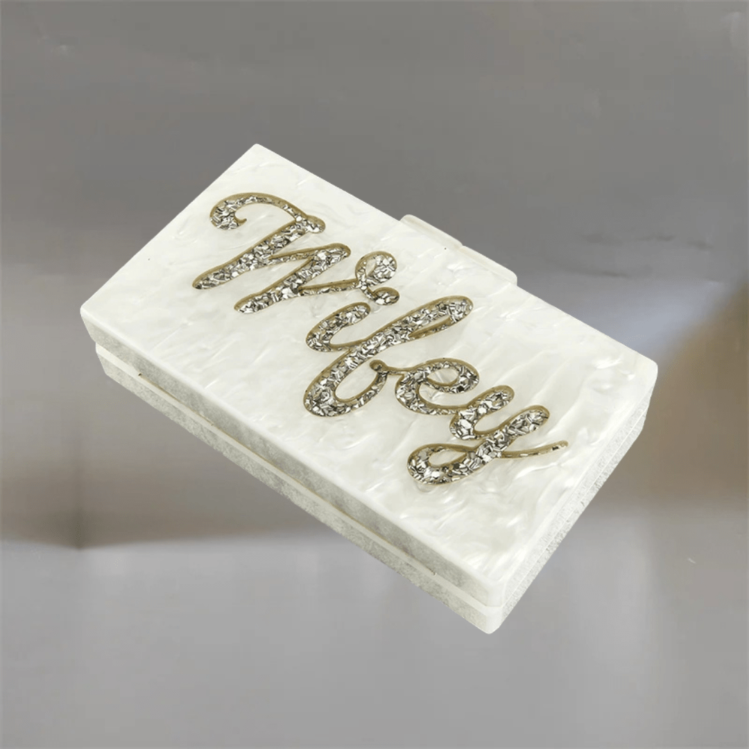 Wifey Vintage Acrylic Clutch – A Bridal Statement Piece - I'm Getting Married